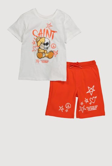 Boys Saint Follow No One Los Angeles Tee and Shorts 2 Piece Set