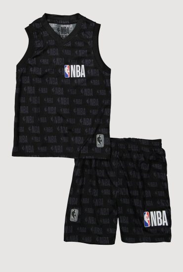 Little Boys NBA Logo Tank Top and Shorts