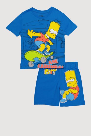 Little Boys Bart Simpson Graphic Tee and Sweatshorts Set