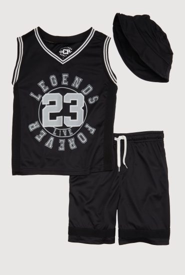 Boys Legends Live Forever Jersey and Shorts with Hat