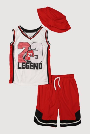 Boys 23 Legend Basketball Jersey and Shorts with Hat