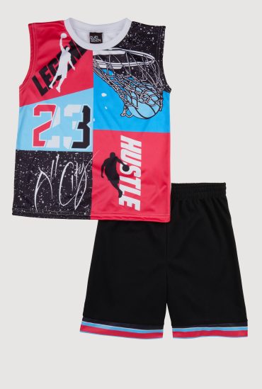 Boys Legend Hustle 23 Muscle Tee and Shorts