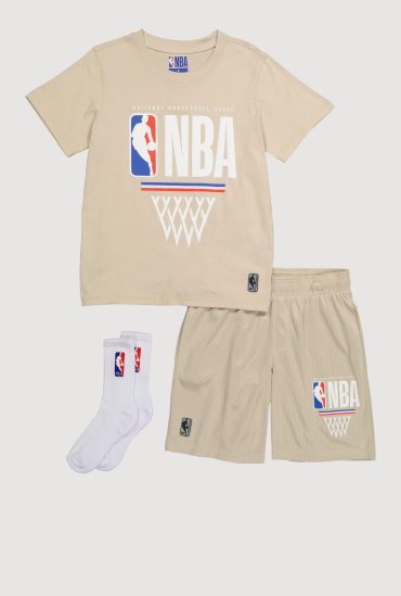 Boys NBA Graphic Tee and Shorts with Socks