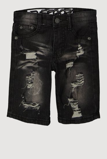 Little Boys Patch and Repair Denim Shorts