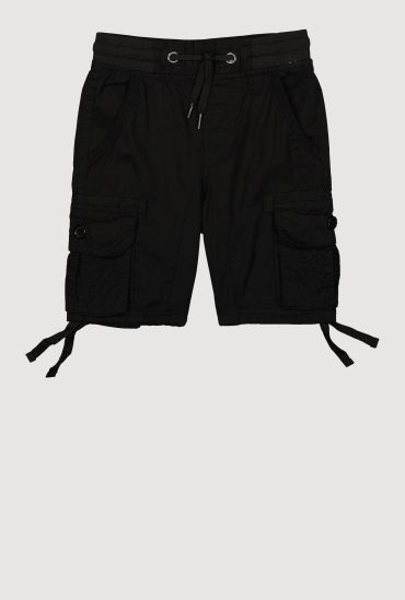 Little Boys Tie Hem Cargo Shorts