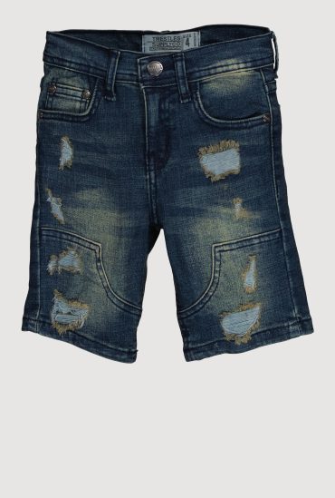 Little Boys Distressed Faded Denim Shorts