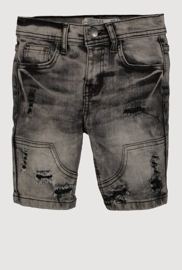 Little Boys Mineral Wash Distressed Shorts