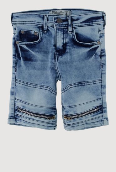 Little Boys Zip Front Denim Shorts