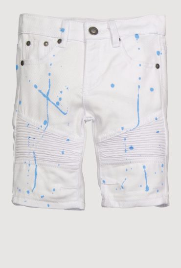Little Boys Moto Paint Splatter Shorts