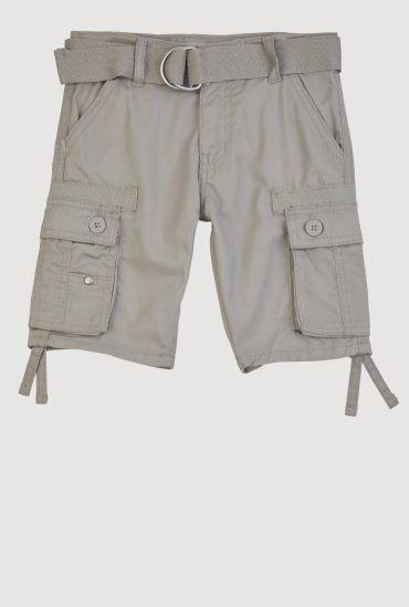 Little Boys D Ring Belted Bermuda Utility Shorts