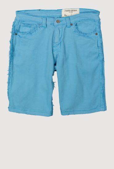 Boys Solid Frayed Denim Shorts