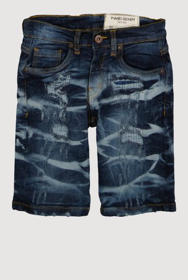 Boys Rip and Repair Whiskered Denim Shorts