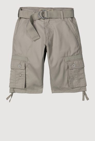 Boys Belted Tie Hem Cargo Pocket Shorts