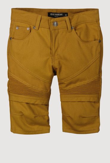 Boys Denim Solid Moto Shorts