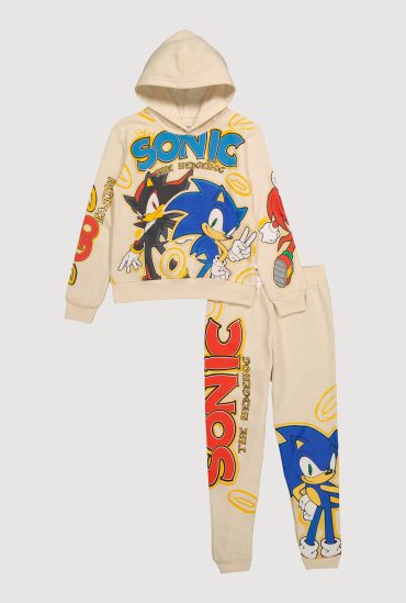 Boys Sonic The Hedgehog Graphic Hooded Sweatshirt and Joggers Set