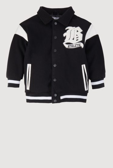 Little Boys B Initial Chenille Patch Letterman Jacket