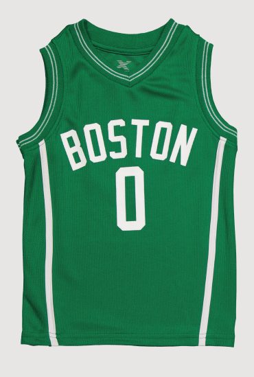 Little Boys Contrast Trim Graphic Basketball Jersey