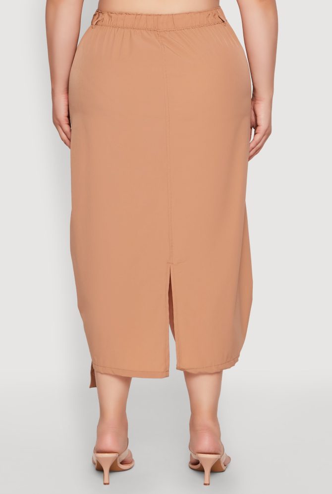 Plus Size Grommet Detail Drawstring Skirt - Image 5