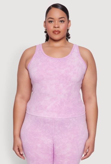 Plus Size Seamless Mineral Wash Tank Top