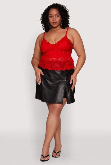 Plus Size Floral Lace Scoop Neck Cami