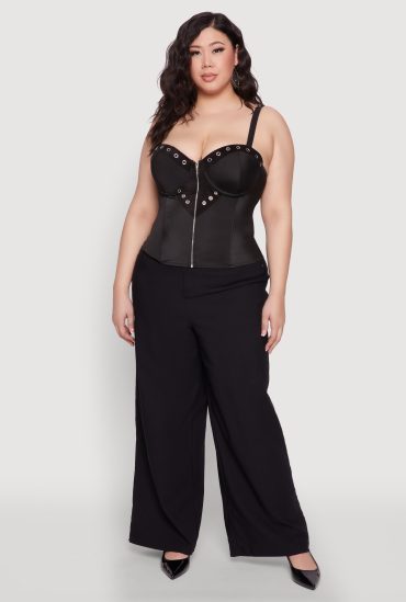 Plus Size Grommet Detail Bustier Top