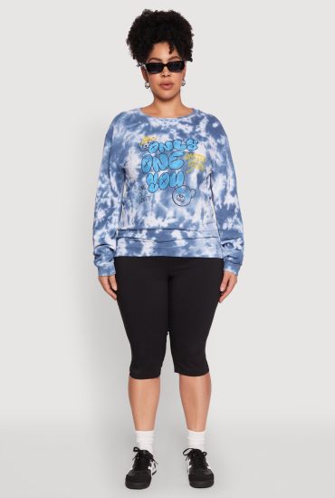 Plus Size Mineral Wash Only One You Graphic Sweatshirt