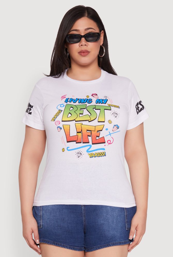 Plus Size Living My Best Life Graphic Tee - Image 2