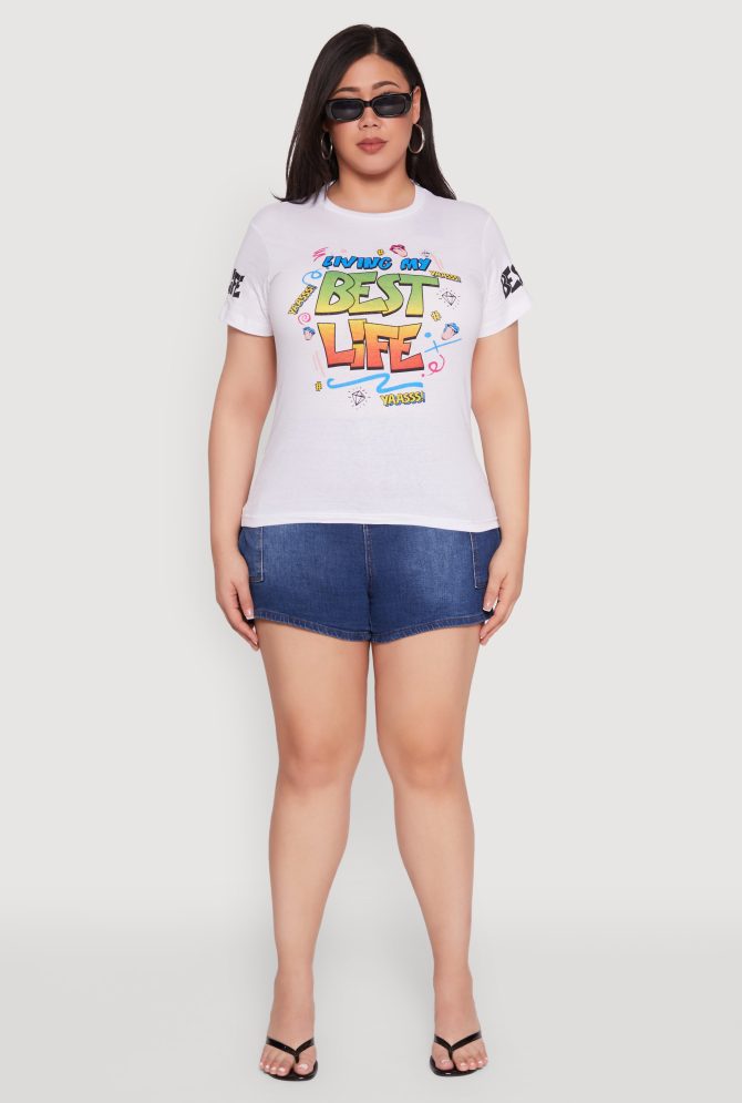 Plus Size Living My Best Life Graphic Tee - Image 3