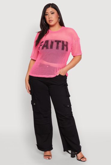 Plus Size Faith Fishnet Top