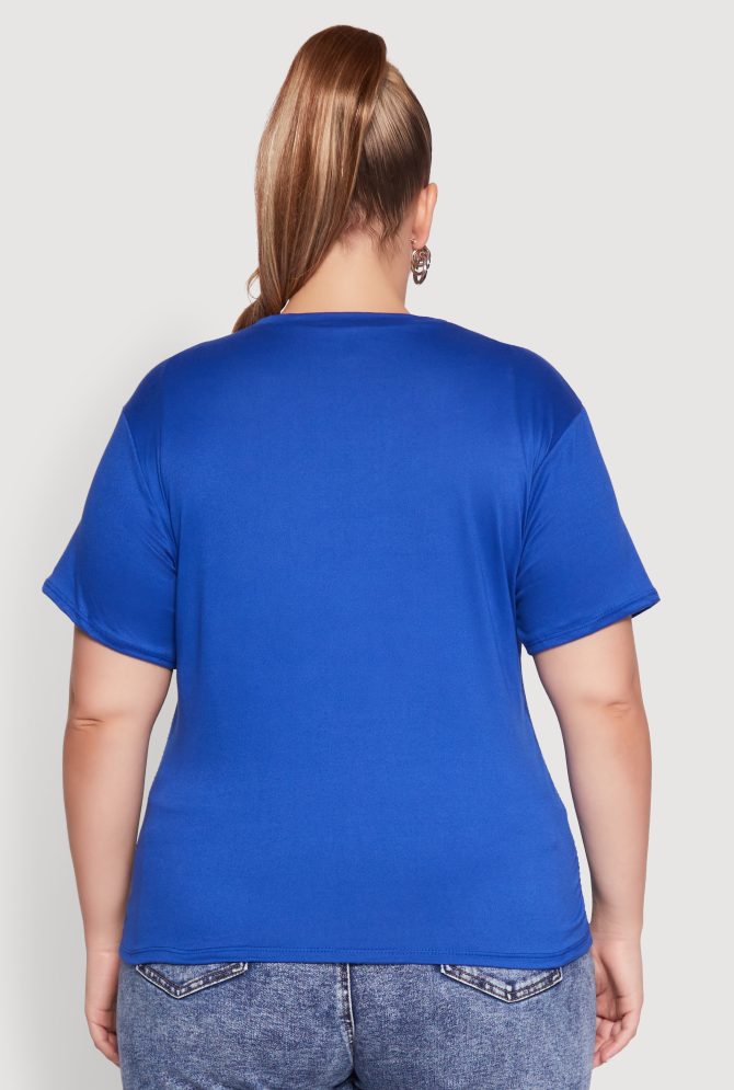 Plus Size Fishnet Detail Brooklyn Sport Club Top - Image 6