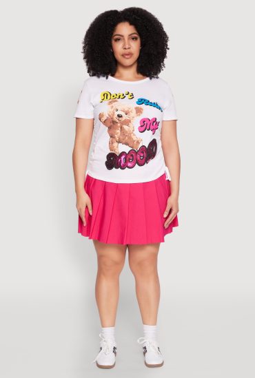 Plus Size Dont Ruin My Mood Sequin Graphic Tee
