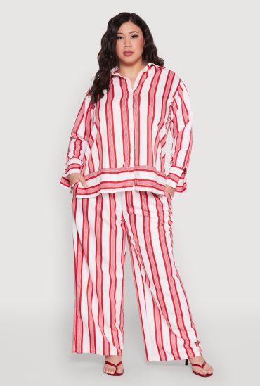 Plus Size Spoon Jeans Drawstring Palazzo Pants