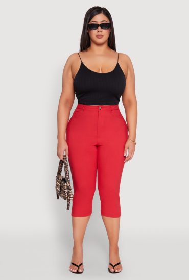 Plus Size Hyperstretch Capri Pants