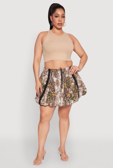 Plus Size Hunter Camo Bubble Skirt