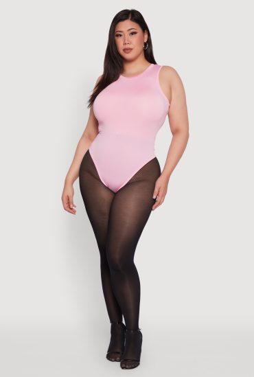 Plus Size Daisy Sleeveless Crew Neck Bodysuit