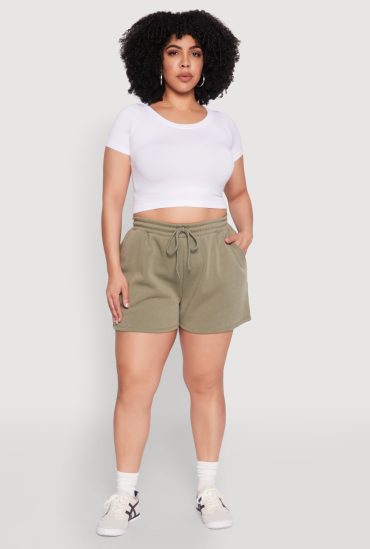 Plus Size Drawstring Sweatshorts
