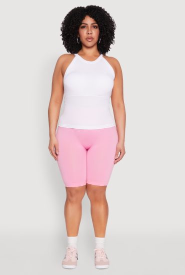Plus Size Seamless High Waisted Bike Shorts