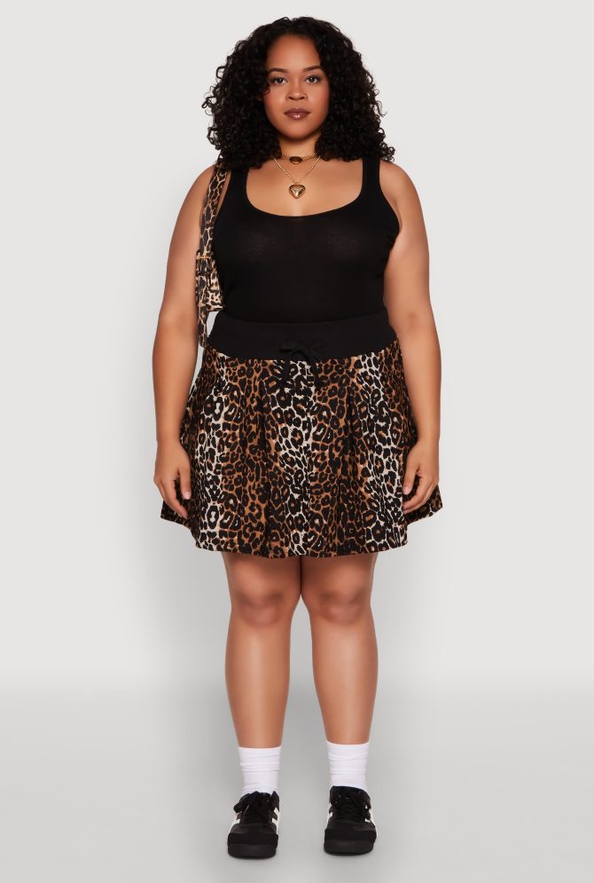 Plus Size Printed Pattern Pleated Skirt - Image 2