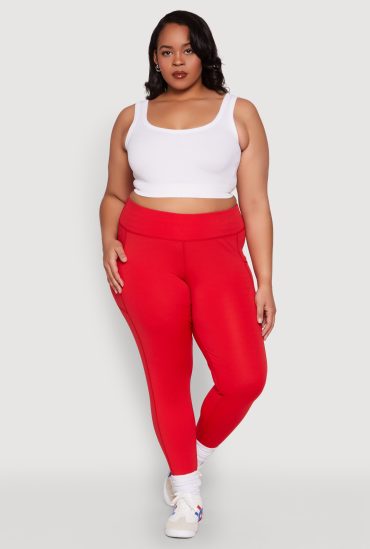 Plus Size High Waisted Cell Phone Pocket Leggings