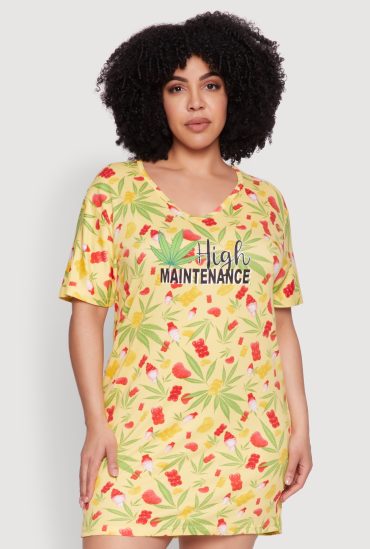 Plus Size High Maintenance Graphic Sleepshirt