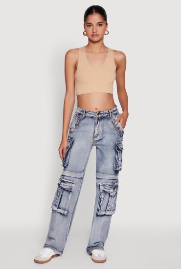 Daisy Mineral Wash Straight Leg Cargo Jeans