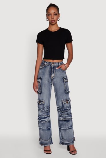 Daisy Mineral Wash Straight Leg Utility Jeans
