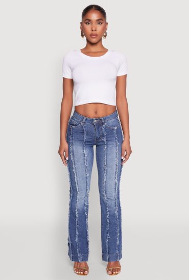 Madden Girl Frayed Pintuck Jeans