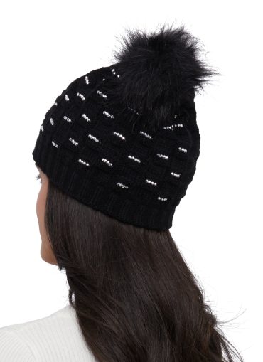 Studded Pom Pom Beanie