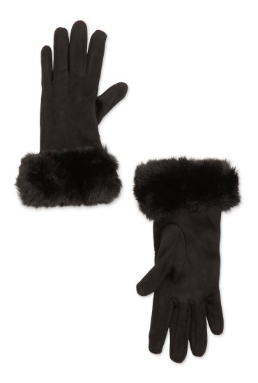 Faux Suede Quilted Gloves