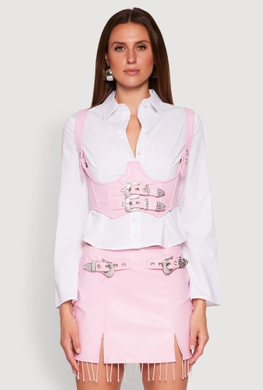 Faux Leather Western Underbust Corset