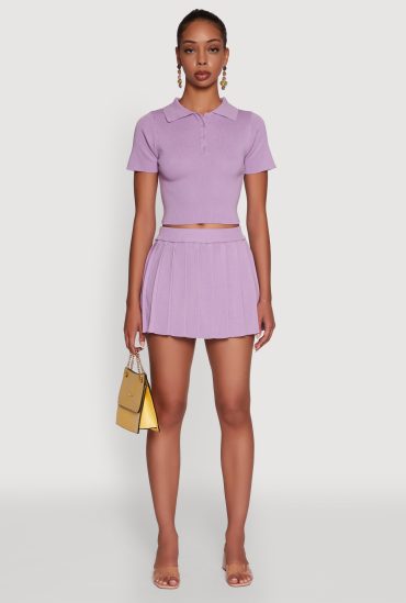 Daisy High Waisted Pleated Mini Skort