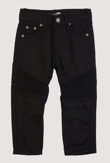 Toddler Boys Solid Moto Jeans