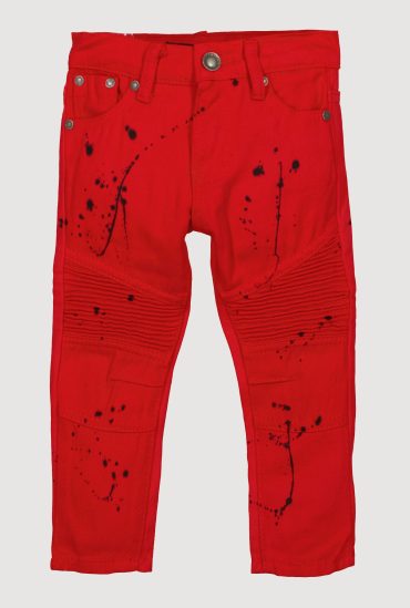 Toddler Boys Paint Splatter Moto Skinny Jeans