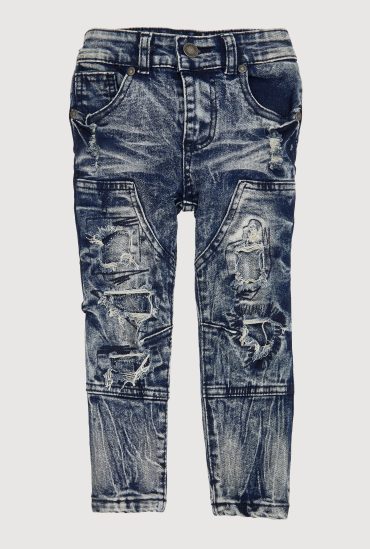 Toddler Boys Mineral Wash Distressed Skinny Jeans